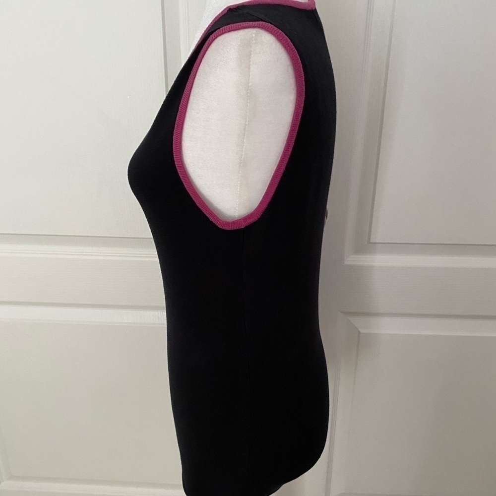 Karen Kane Black Silk Blend Tank Top L | Stretchy Luxe Sleeveless Blouse - Picture 5 of 10